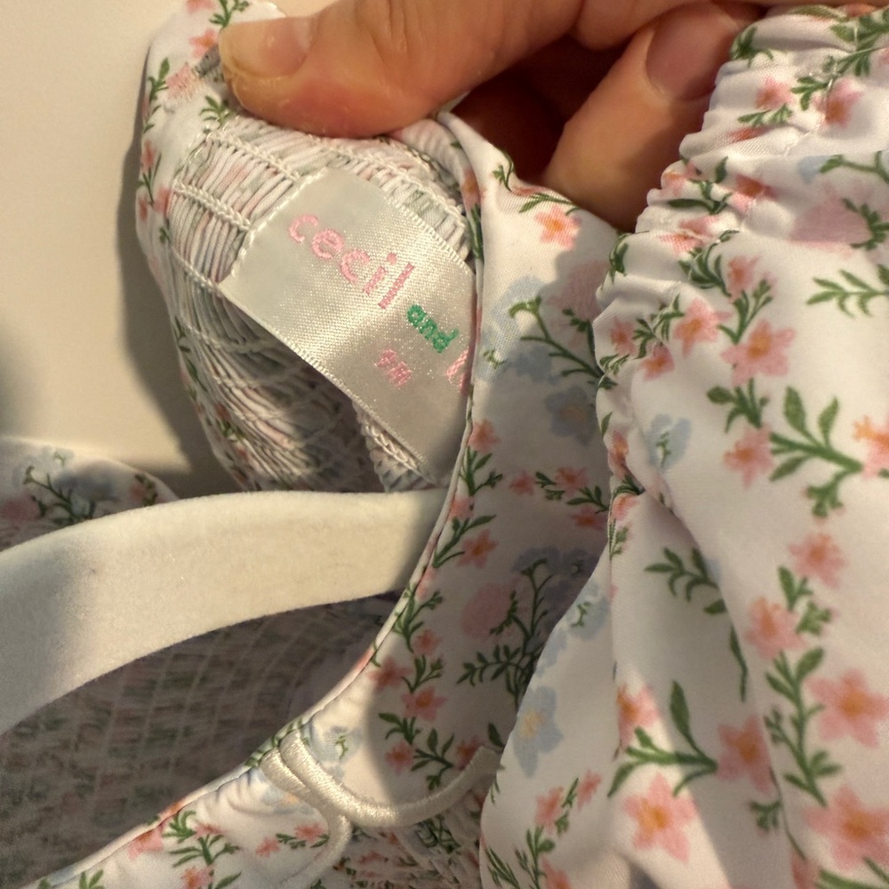 Smocked Floral Baby Set with Ruffled Sleeves - Picture 2 of 2